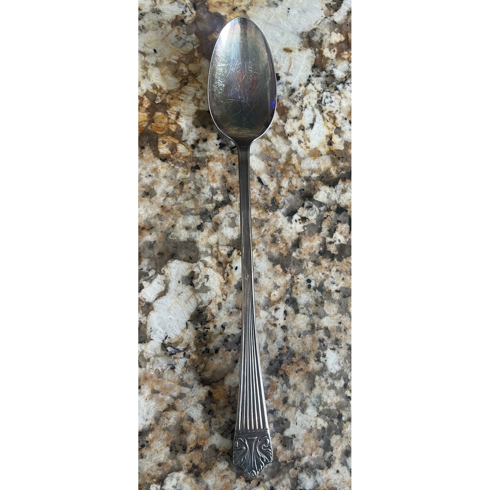 SET of 1 VTG QUEEN ESTHER LADY ESTHER SILVERPLATE 7 5/8" LONG ICED TEA TEASPOONS